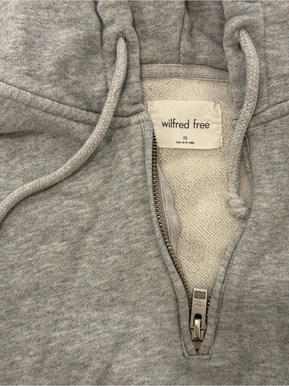 Aritzia Wilfred Free Light Gray Off-the-Shoulder Sweater
